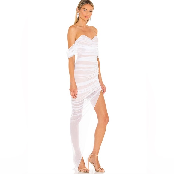 Nookie Dita Mesh Gown in White & Nude - Picture 3 of 11